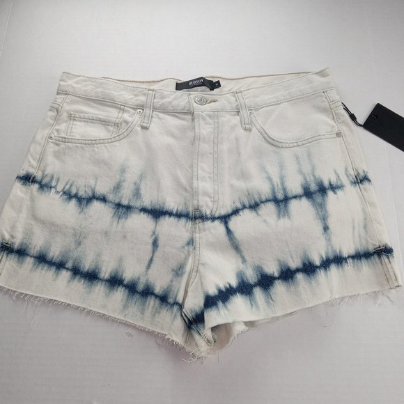 Hudson Jeans Pants - Hudson Women's Lori Cutoff Jean Shorts Size 31 White Blue Tie Dye High Rise